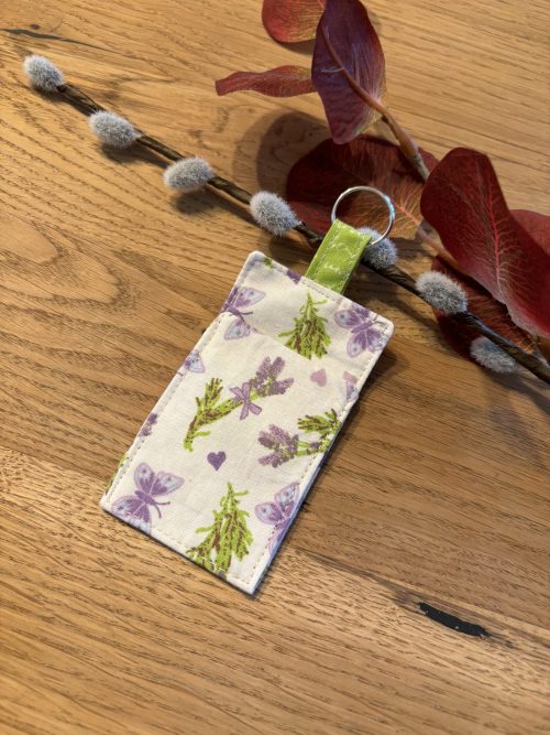 Lippenpflege-Halter / Lippenstifttasche mit Schlaufe und Metallring - Provencemuster